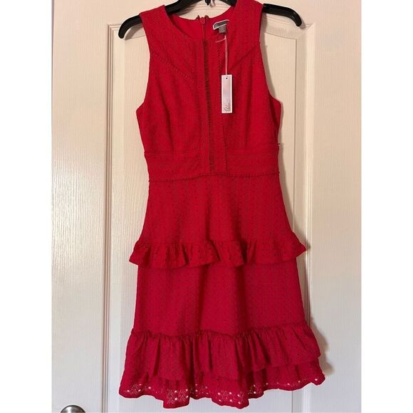 Chelsea 28 hot pink short ruffle dress - Picture 1 of 9
